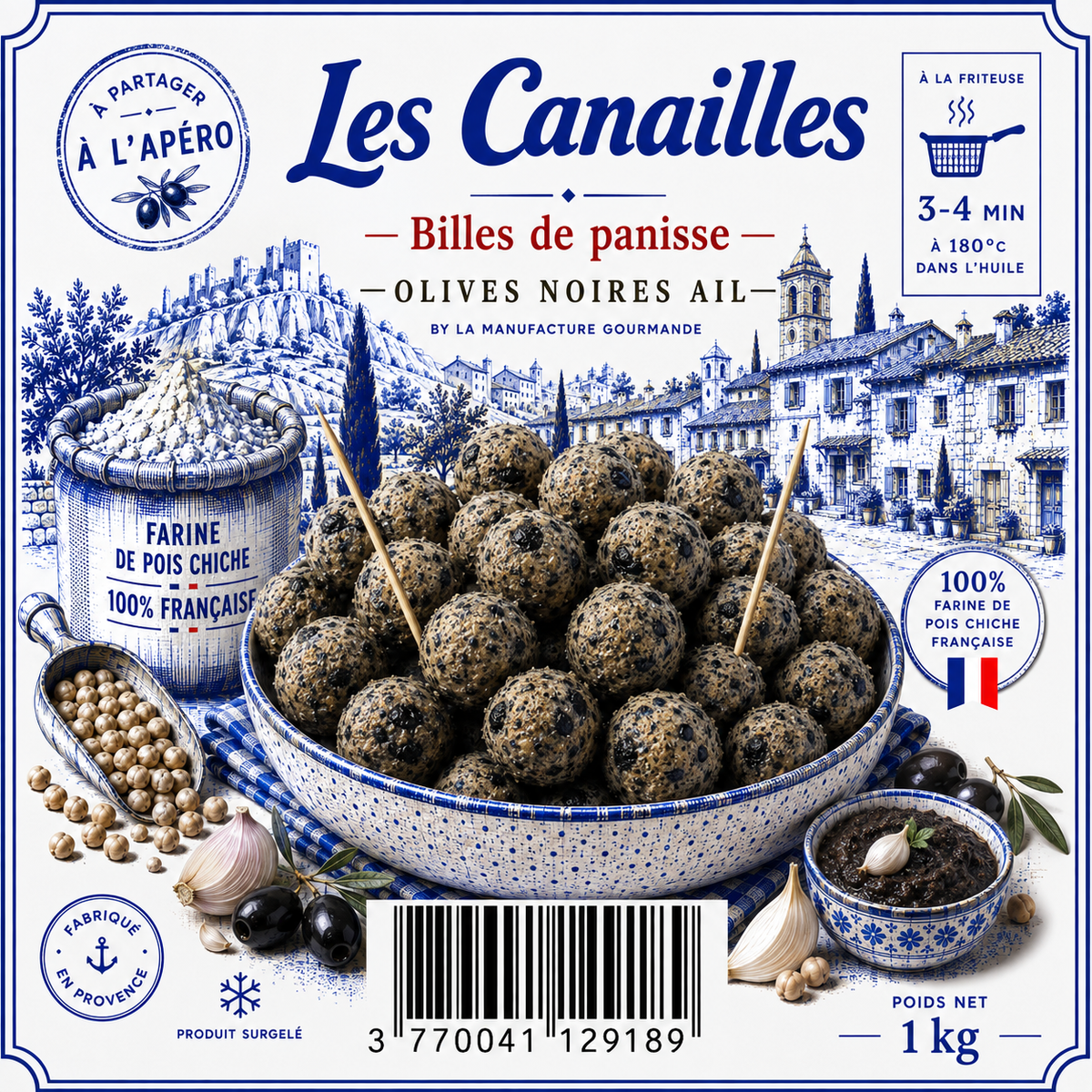 Billes de Panisse aux Olives Noires