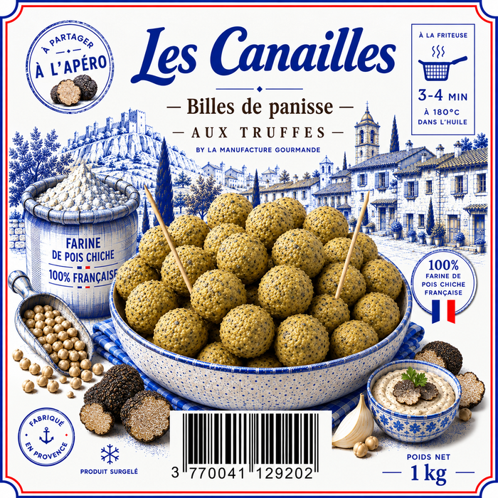 Billes de Panisse à la Truffe Noire, Les Canailles – visuel de l’emballage