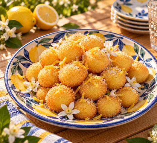 Billes de Panisse Citron Yuzu – suggestion de présentation à l’assiette