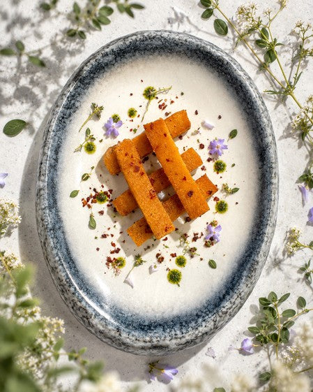 Frites de Panisse au Piment Fumé – suggestion de présentation à l’assiette