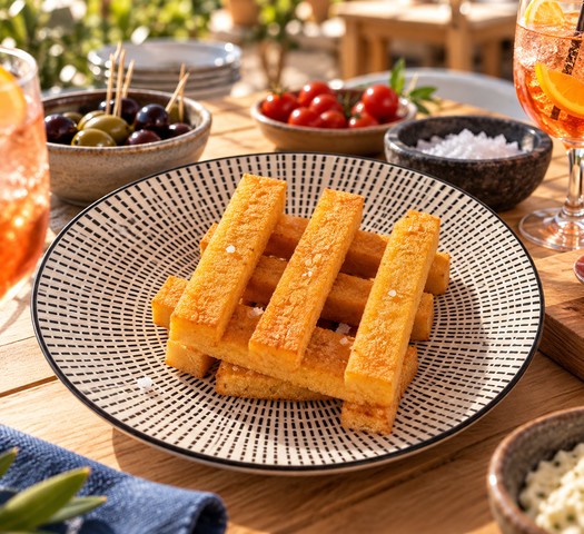 Frites de Panisse Nature – suggestion de présentation à l’assiette