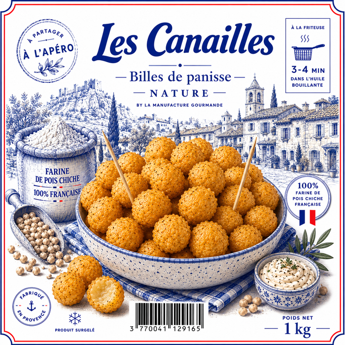 Billes de panisse nature Les Canailles – sachet surgelé