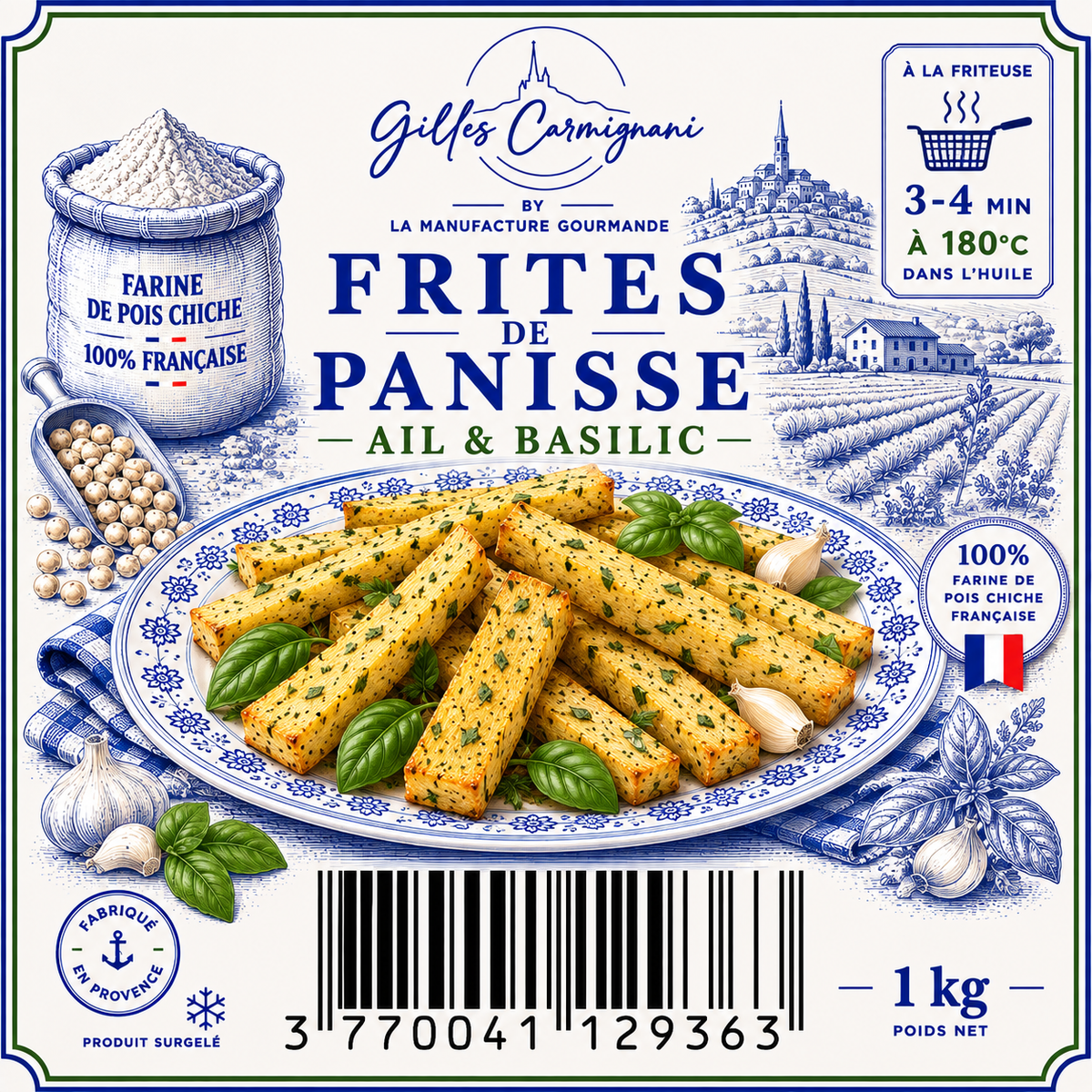 Frites de Panisse Ail & Basilic
