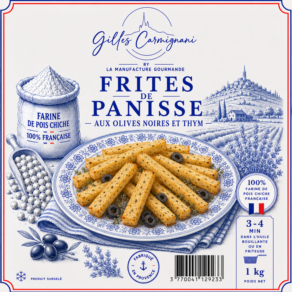 Frites de Panisse aux Olives Noires & Thym