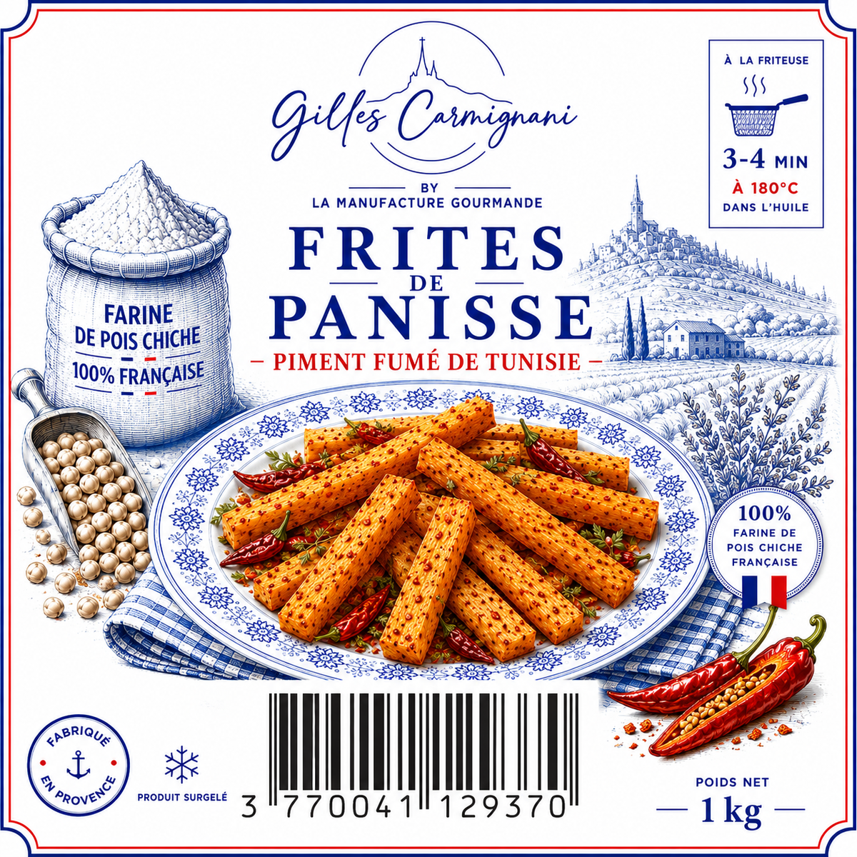 Frites de Panisse au Piment Fumé – visuel de l’emballage
