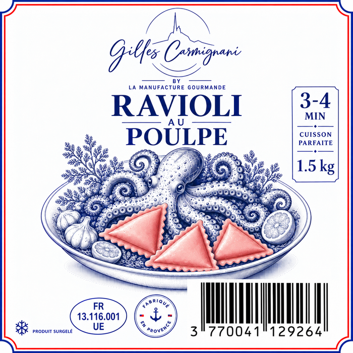 Ravioli au poulpe Gilles Carmignani – sachet de raviolis surgelés