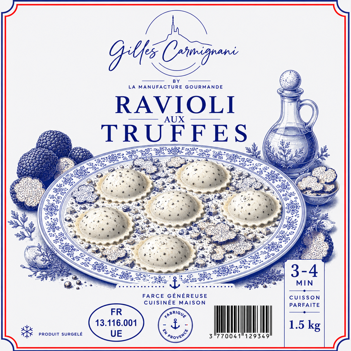 Ravioli à la Truffe, signé Gilles Carmignani – visuel de l’emballage