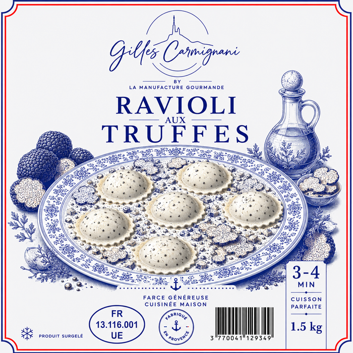 Ravioli à la Truffe, signé Gilles Carmignani – visuel de l’emballage