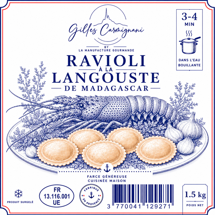 Ravioli à la Langouste, signé Gilles Carmignani – visuel de l’emballage